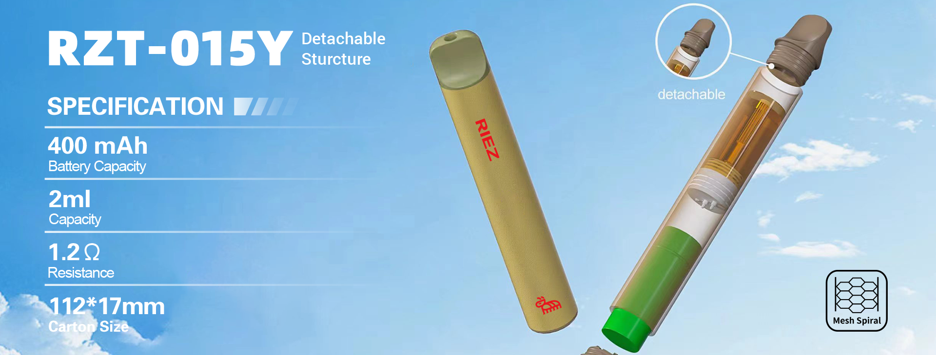 RIEZ RZT-015Y Detachable Sturcture